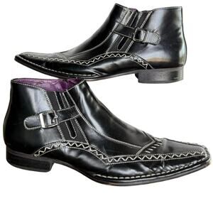 Giorgio Brutini Black Leather Ankle Boots Mens Size 9